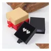 Gift Wrap Luxury Elegant 8X7X3Cm Der Box With Spong For Jewelery Display Earring Necklace Packaging Ribbon Sn1865 Drop Delivery Home Dh5Ar