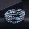 Strand Natuursteen Armband Turquoise Kristal Kralen Armbanden Voor Vrouwen Mannen Gift Sieraden Set