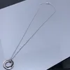 Sterling Silver Necklace for Women Classic hoop shaped Pendant Charm Chain Necklaces Luxury Brand Jewelry Necklace CHD2309215 loutus