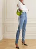 Damesbroek 2023 Mode Elastische Jeans Slim Fit Hoge Taille Diamanten Ketting Kwasten Skinny Denim Pencli