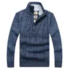 Pulls pour hommes Automne Hiver Pulls Pull en tricot Casual Demi-fermeture à glissière Vêtements de luxe Designer Laine à col roulé pour hommes