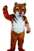 Halloween marrom escuro tigre mascote traje prop mostrar desenhos animados boneca traje traje humano