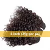 Fasci di capelli ricci rimbalzanti con doppio disegno indiano da 6 pollici taglio corto umano naturale colore marrone nero 230920