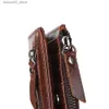 Money Clips Leather Men Wallets Free Name Engraving % Genuine Cow Leather Short Card Holder Men Purse Double Zipper Male Wallet Q230921