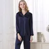 Pyjama pour femmes 100% soie pyjamas ensemble femmes à manches longues vêtements de maison costumes de luxe vêtements de nuit pour 230921