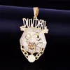 New Animal Lion head Necklaces & Pendant Gold Silver Color Bling Cubic Zircon Men's Hip hop Necklace Rock Jewelry239W