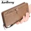 Money Clips 2019 Baellerry Men Long Fashion Wallets Desigh Zipper Card Holder Leather Purse Solid Coin Pocket High Quality Male Purse Q230921