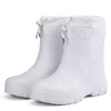 Rain Boots Winter Windproof Cotton Rain Boots Men Warm Light Ankle Rainboots Fashion Black Slip on Rain Shoes Men Waterproof Work Boot 230920