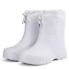 Bottes de pluie Hiver coupe-vent coton bottes de pluie hommes lumière chaude cheville bottes de pluie mode noir sans lacet chaussures de pluie hommes botte de travail imperméable 230920