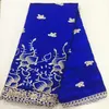 5Yards Beautiful royal blue cotton fabric african George lace fabric with gold sequins for clothes OG4-1200t