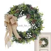 Juldekorationer Julkrans Artificial Plant Rustic Fall Wreath för ytterdörr Garland för Thanksgiving Hanger Decor HKD230921