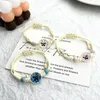 Charme pulseiras chinês artesanal céu estrela borboleta flor seca tecelagem pulseira para mulheres luz luxo elegante moda kpop jóias