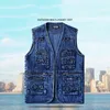 Gilet da uomo Gilet di jeans da uomo Estate Autunno Cowboy senza maniche Gilet maschile Capispalla da uomo Abbigliamento firmato