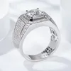 خواتم الزفاف 2023 DJMAX 1 5CT Diamond للرجال الأصلي 925 Sterling Silver Silver Men S الفاخرة 230921