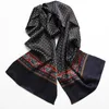 Halsdukar mäns 100 mullbärsilkscarf dubbel lager långt halsskakkontor affär cravat blå svart röd 230921