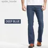 Jeans voor heren Bootcut jeans voor heren, licht uitlopende slim-fit blauw-zwarte broek Designer klassieke mannelijke stretch-denimbroek L230921