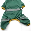 Hundkläder Waterproof Pet Rain Coat Clothes Puppy Hooded Reflective Four -Ben Raincoat krympbar Jumpsuit XS - XXL