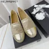 New C classic women espadrilles Loafers tweed leather fragrant style Fisherman canvas flat casual shoe Cotton Tweed Grosgrain leather designer womens high heels