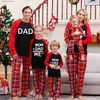 Famille correspondant tenues mère père enfants famille correspondant pyjamas de Noël à manches longues lettre plaid Noël pyjama ensemble maman fille moi couples nouveau 2023 T230921