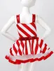 Dopklänningar Kids Girls Candy Cane Mrs Santa Claus Costume Shiny paljetter Juldansfigur Skating Tutu Dress Leotard Dancewear 230920