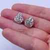 13mm Solid Silver 925 Vvs Moissanite Screw Back Stud Baguette Diamond Earrings