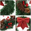 Juldekorationer Kontor Decor Festival Scene Hanging Christmas Wreath Xmas för Wall Mini Gift Iron Decoration Bowknot HKD230921