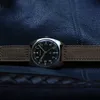 Bilek saatleri merkur w10 vintage izle İngiliz Askeri Field Watch Mens Mekanik El Rüzgar Saatleri Aydınlık Leke Çelik 38mm Kasa 230921