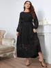 Plus size Jurken Kanten Jurk Afslanken Herfst Lange mouwen Temperament Hoogwaardige Sense 3XL 4XL Dameskleding Elegante mouwen 230920