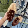 Fashion Designer Women Fur Slippers Loafers Genuine Leather Mules Princetown Female White Black Metal Chain Casual Flat Shoes Slippers 35-42