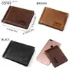 Clips de dinero % Hombres de cuero genuino Clip de dinero Tarjeta Monedero Diseño de lujo Moda Slim Bifold Cash Clamp Titular de efectivo Monedero delgado para hombre Q230921