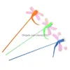 Cat Toys 1 Pc Colorf Sounding Dragonfly Feather Tickle Rod Teaser Interactive Training Pet Fun Supplies 5492 Q2 Drop Delivery Home Ga Dh9Y8