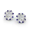 Luxury D Color VVS Sapphire Whirl 925 Silver Wedding 1Ct Moissanite Custom Jewelry Wholesale Diamond Stud Earrings 14k Gold