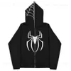 Erkek Hoodies Sweatshirts Siyah Zip Hoodie Komik Desen Baskı Sweatshirt Erkek Kadın Punk Büyük Boyut Hip Hop Street Giyim Gotik Fermuarı y2k Üstler T230921