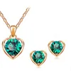 Anhänger Halsketten Mode Frauen Luxus Kristall Herzförmige Halskette Earnail Set Jahrestag Hochzeit Schmuck Zubehör Großhandel