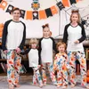 Dopasowanie rodziny 2023 Nowa rodzina Halloween pasująca swobodna piżama na szyję Zestaw rodzica-dziecko 2 kawałki garnituru Baby Romper Sleepwear Soft Loose Pajama T230921