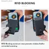 Fermasoldi CASEKEY Portafogli da uomo Vera pelle di mucca Porta carte di credito da lavoro pop-up Blocco RFID Portafoglio sottile intelligente in fibra di carbonio con tasca Q230921