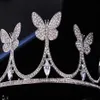 Shinning Princess Silver Butterfly Crystals Brud Tiaras Crowns Brudhuvudstycken Brudtillbehör Bröllop Tiaras kronor T302542685