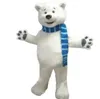 Costumes de mascotte d'ours polaire de performance, cadeaux d'Halloween de carnaval, tenue de jeux fantaisie unisexe pour adultes, tenue de publicité extérieure de vacances