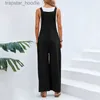 Women's Jumpsuits Rompers Vintage Cotton Linen Jumpsuit Women 2023 Casual Solid Button Wide Leg Suspender Pants with Pockets Summer Loose Overalls Rompers L230922
