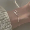 Link Armbänder Ins Koreanische Frauen Doppel Herz Pendent Vintage Hohl Kette Handgelenk Bands Süße Mädchen Hände Schmuck Geschenke