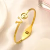 Projektant Bransoletka Brzeczak Urok Stal nierdzewna Women Bracelet Luksusowe bransoletki Letter Jewelry 18K Gold Stated Mankiet Spring-Ring-Ring-Clasps