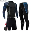 Herrspårar för herrskompression sportkläder kostymer gym tights träning kläder träning jogging sport set löpande rashguard träning för män l23092