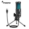 Microphones MAONO Gaming USB Microphone bureau condensateur Podcast Microfono enregistrement Microphones en Streaming avec lumière respiratoire PM461TR RGB 230920