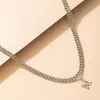 Punk Letter M Pendant Choker Necklace For Women 2021 Charm Multilayer Metal Gold Link Chain Necklaces Fashion Jewelry Gifts274E