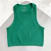 Débardeurs pour femmes Rib Green Débardeur Femme Casual Sport Tops O Cou Solide T-shirts de base Gilet sans couture Streetwear Sans manches Sexy Crop