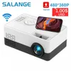 Projektory Salange Mini Projector J15 Pro 480*360 Wsparcie 1080p USB Mini Beamer do telefonu Smartphone Home Center Prezent PK YG300 L230923