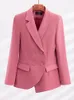 Damespakken Zwart Rood Roze Herfst Winter Dames Blazer Dames Kantoor Zakelijk Werkkleding Jas Dames Lange mouw Double Breasted Formeel