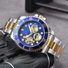 Klassiek luxe merk R-letterhorloge voor heren en dames Hoogwaardig herenhorloge van roestvrij staal, waterdichte diamanten horlogeband
