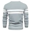 Męskie swetry jesienne sweter pullover oneck patchwork długi rękaw ciepłe szczupłe mężczyzn Casual Fashion Odzież 230921