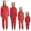 Passende Familienoutfits 2023 Cartoon Niedlicher Elchohrendruck Weihnachten Passende Outfits Eltern-Kind-Reißverschluss Mit Kapuze Overall Strampler Weihnachten Familienlook Outfits T230921